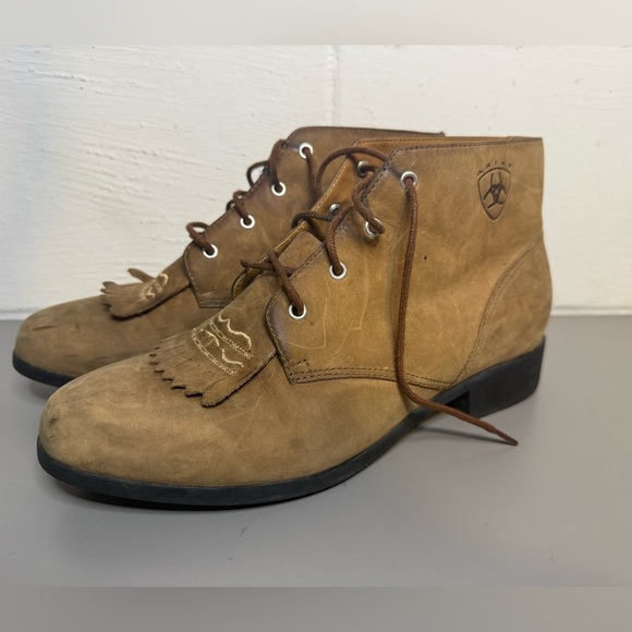 Ariat Women's Boot Size Kiltie Lace Up Paddock Tan Leather - Picture 1 of 8